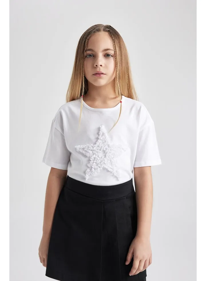 Girl Relax Fit Knitted Short Sleeve Body