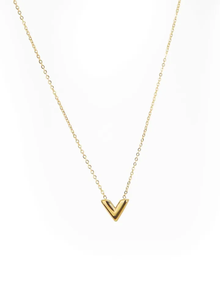 Fixed gold stainless steel chain, length 45cm + 5cm extension
