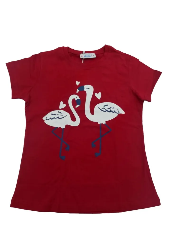 Girls' printed half-sleeve T-shirt