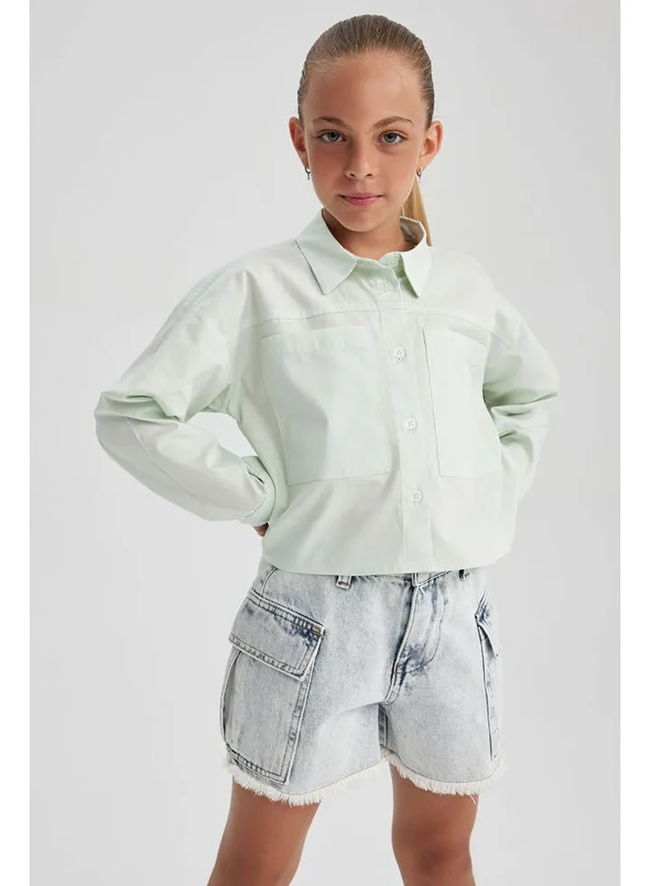 Girl Regular Fit Long Sleeve Woven Long Sleeve Shirt