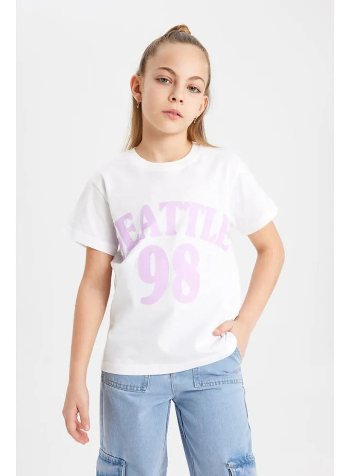Girl Regular Fit Knitted Short Sleeve Body