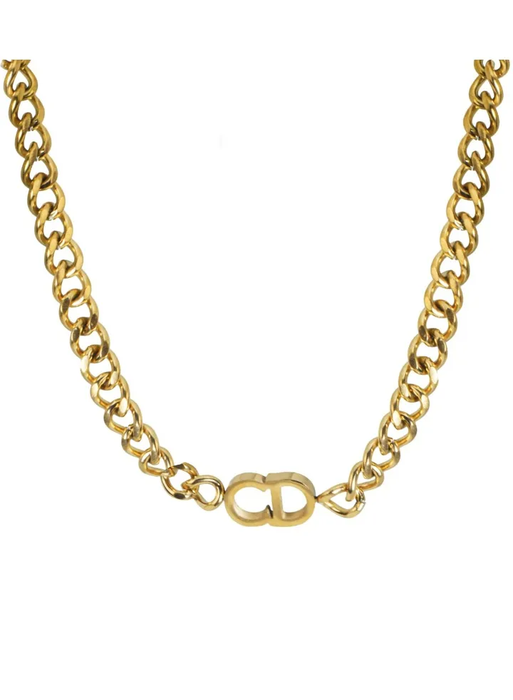 Fixed gold stainless steel chain, length 45cm + 5cm extension