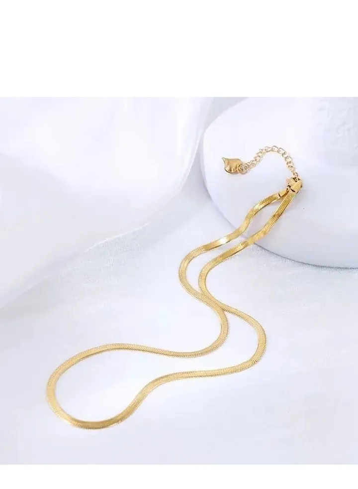 Fixed gold stainless steel chain, length 45cm + 5cm extension