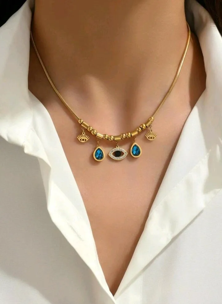 Fixed gold stainless steel chain, length 45cm + 5cm extension