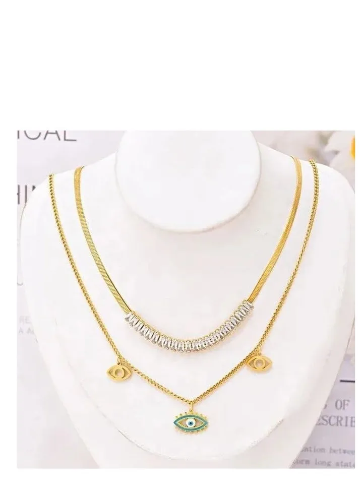 Fixed gold stainless steel chain, length 45cm + 5cm extension