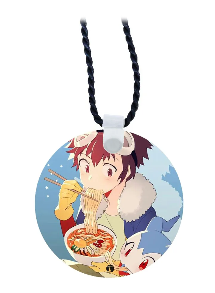 Wooden Anime Digimon Pendant Necklace