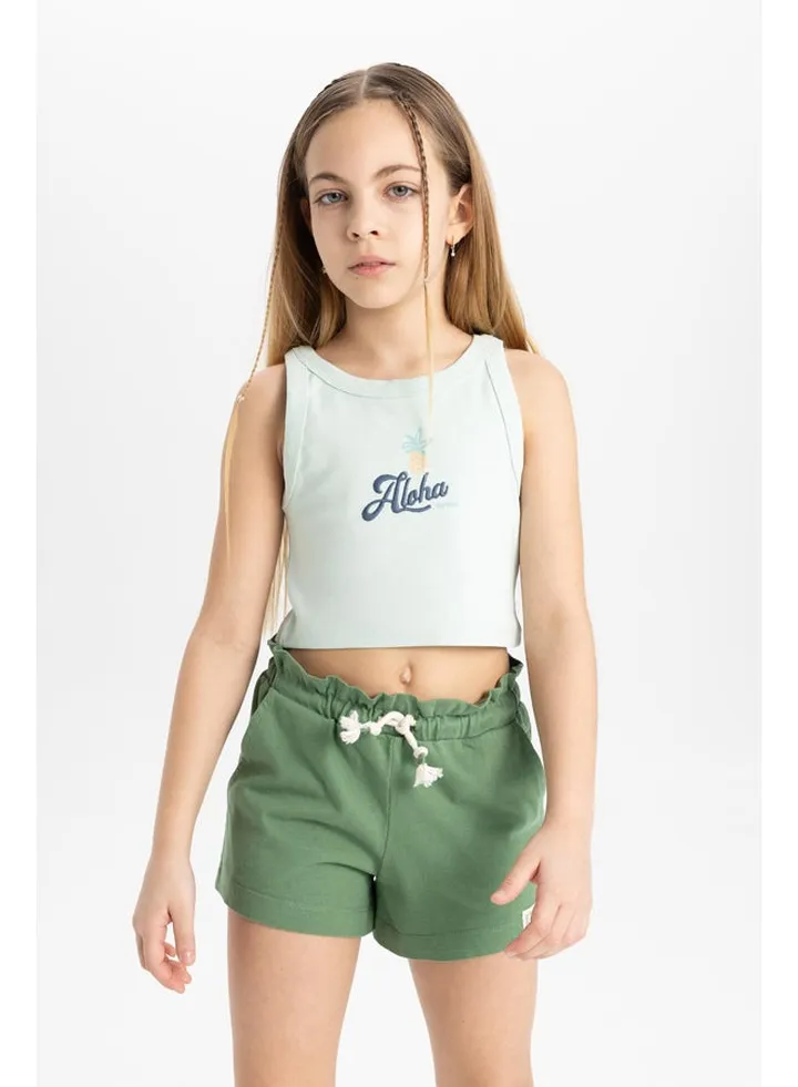 Girl Slim Fit Sleeveless Knitted Top