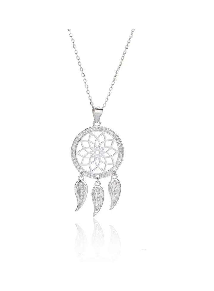 S925 Sterling Silver Crystal Studded Pendant Necklace