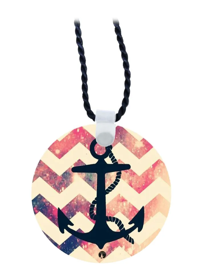 Wooden Anchor Necklace Pendant