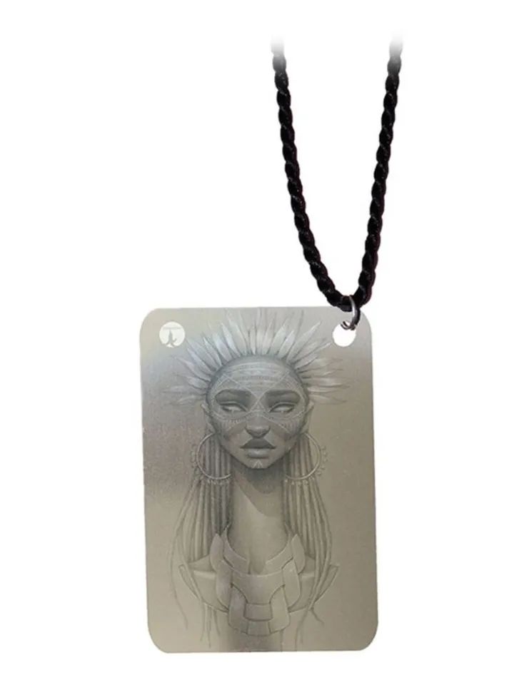 Drawing Metal Pendant Necklace
