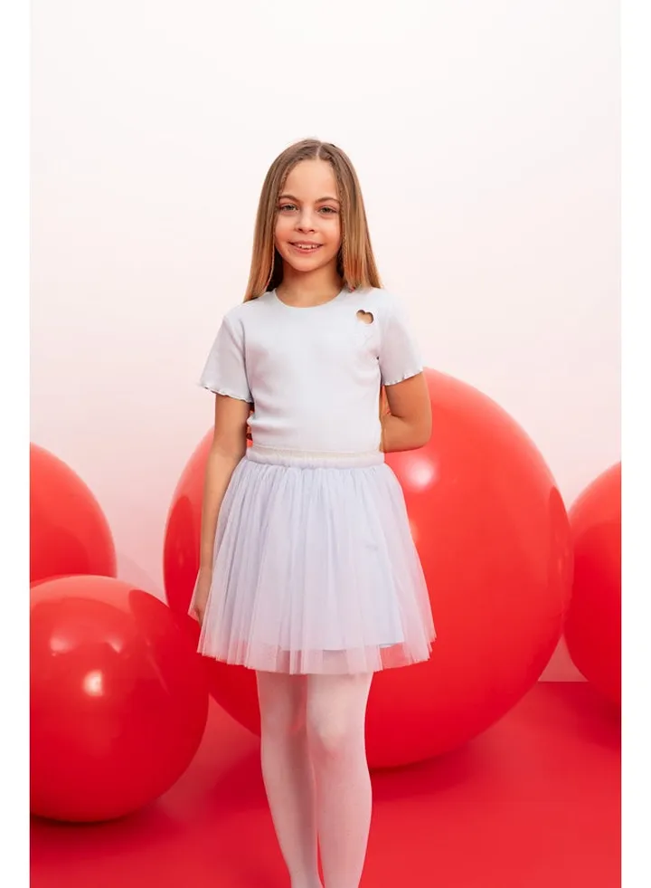 Girl Slim Fit Crew Neck Knitted Short Sleeve Body