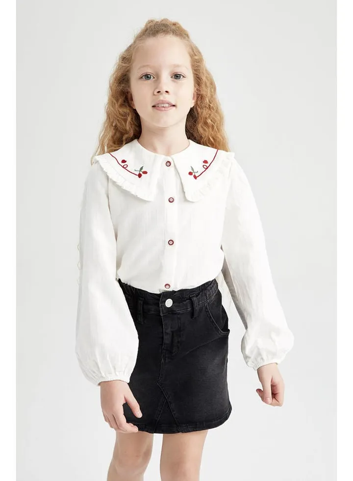 Girl Relax Fit Long Sleeve Woven Long Sleeve Shirt