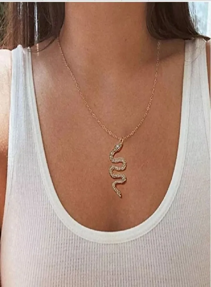 Chinese Chinese gold Rhinestone Snake Design Fashion Necklace