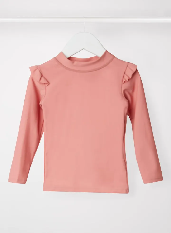 Baby/Kids Ruffled Shoulder Top Dusty Rose