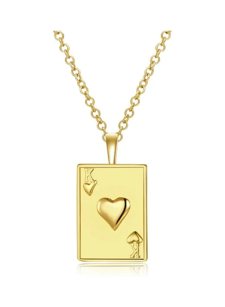 Rhodium Plated Ziron Studded Pendant Necklace