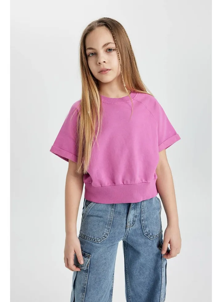 Girl Knitted Short Sleeve Body