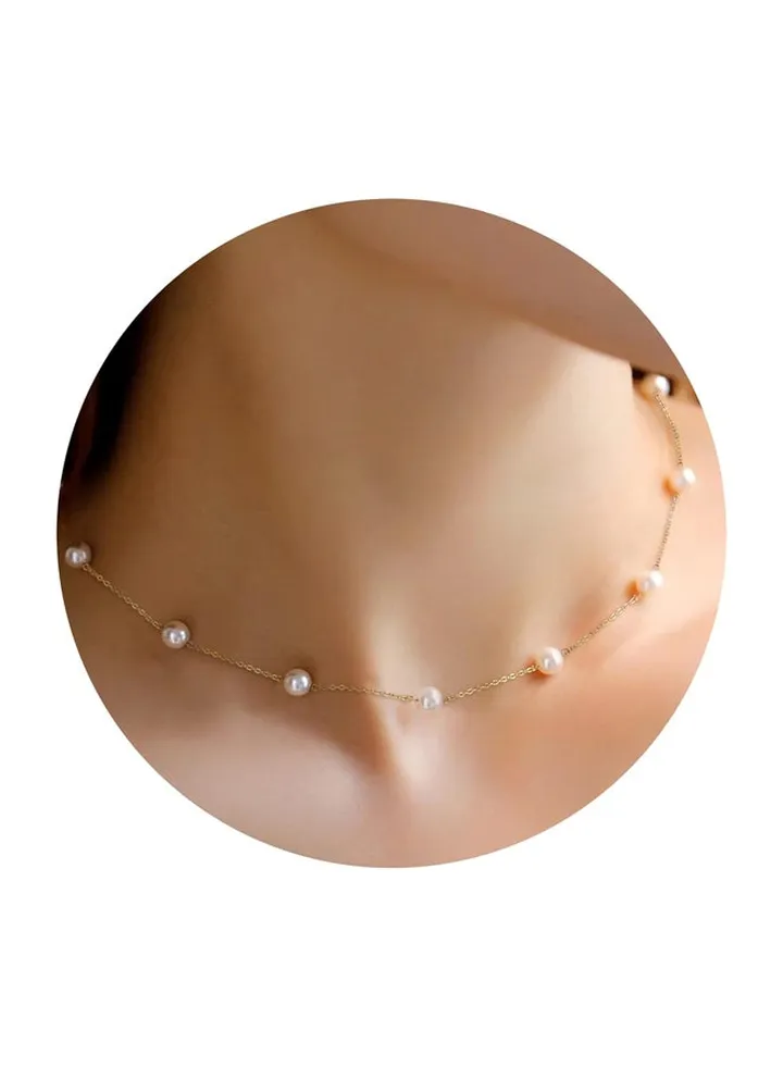Gold Pearl Necklace