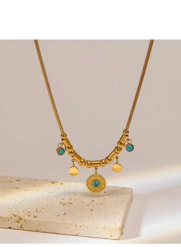 Fixed gold stainless steel chain, length 45cm + 5cm extension