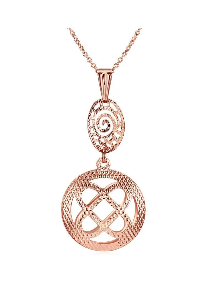 Rhodium Plated Ziron Studded Pendant Necklace
