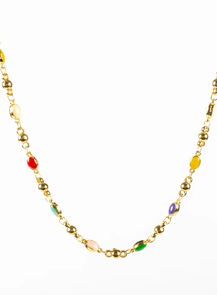 Colorful Chinese Gold Pendant Necklace