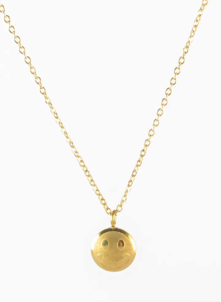 Stainless Steel Necklace with a Smile Face Pendant