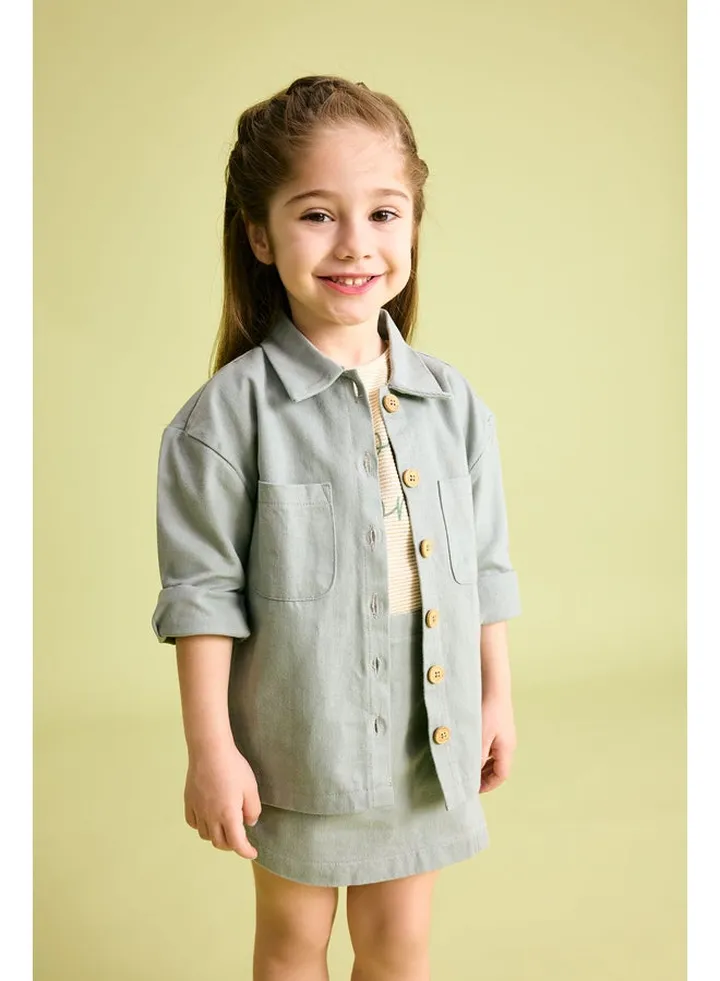 Babygirl Regular Fit Woven Long Sleeve Shirt