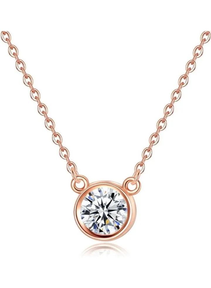 S925 Sterling Silver Crystal Studded Pendant Necklace