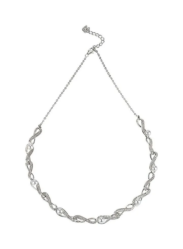 S925 Sterling Silver Crystal Studded Pendant Necklace