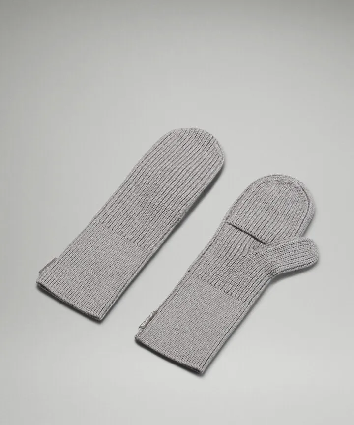 Ribbed Merino Wool-Blend Knit Mittens