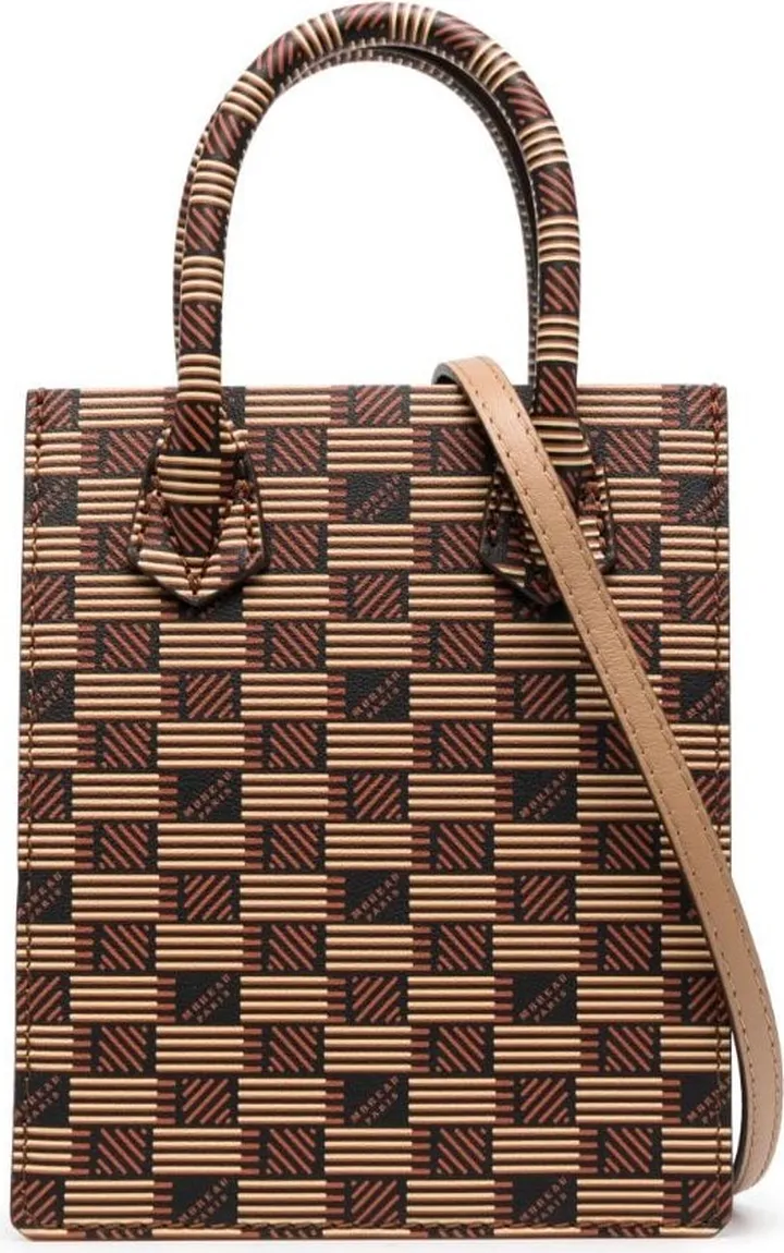 Logo-Print Leather Tote Bag