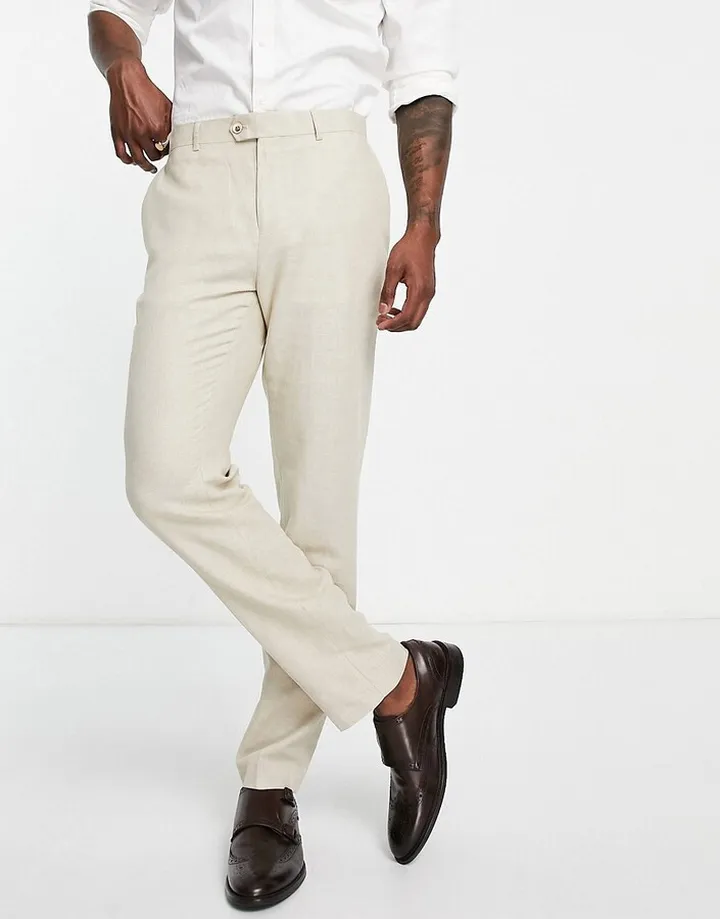 Gianni Feraud wedding slim fit linen suit pants