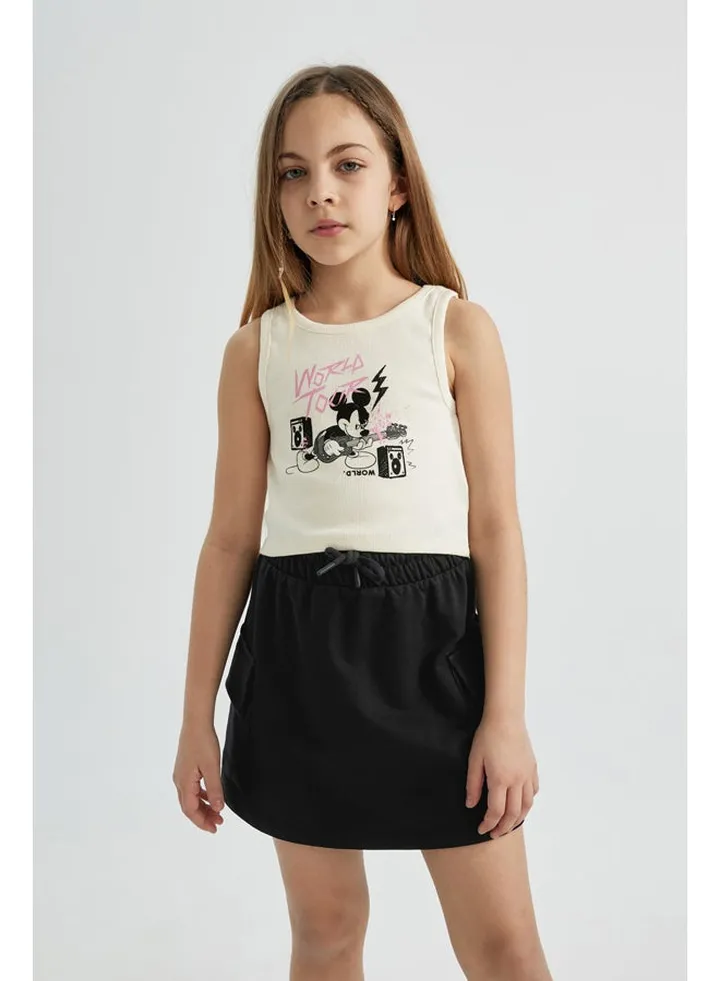 Girl Sleeveless Knitted Crop Top