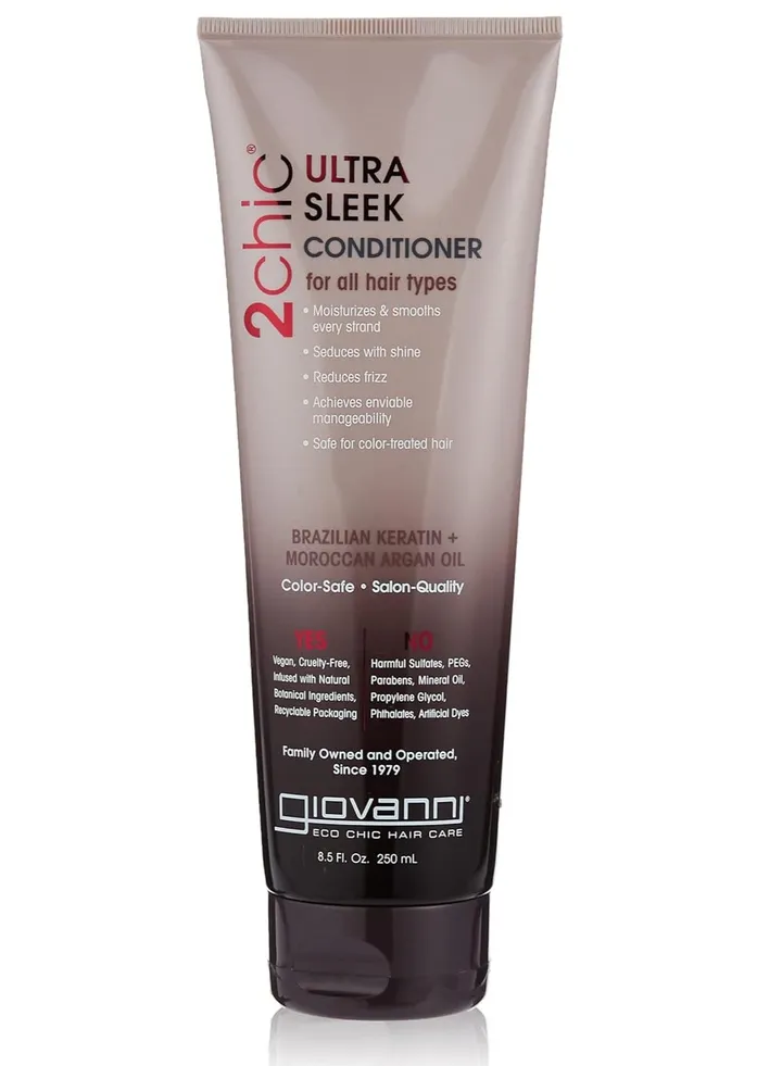 Giovanni Ultra Sleek Conditioner from Too Chic with Smoothing and Nourishing Formula with Moroccan Argan Oil and Keratin 250 ml