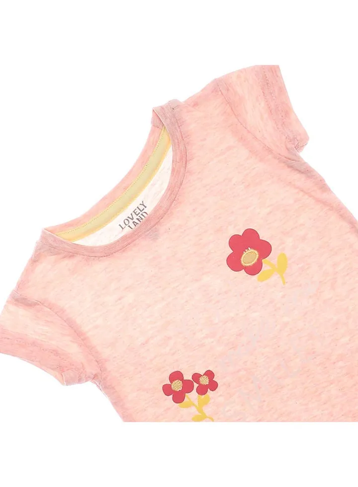 Girls Tshirt With Flowers Print