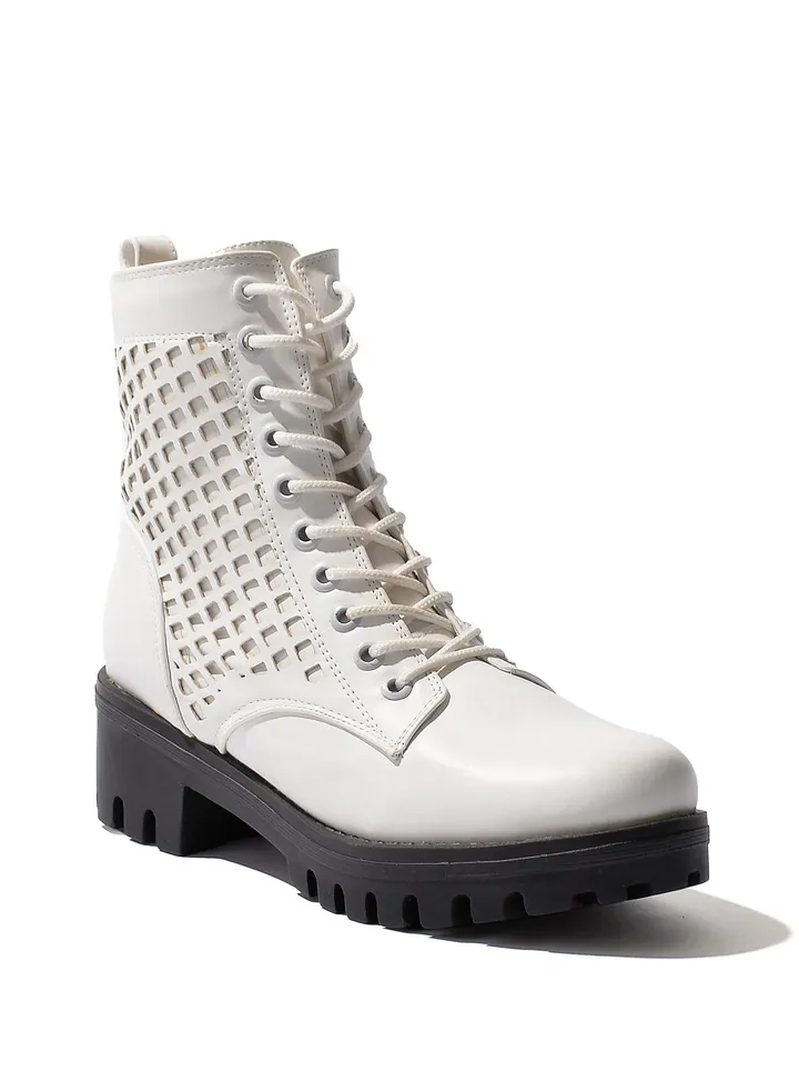Half Boot Leather-White