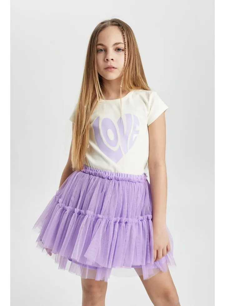 Girl Slim Fit Knitted Short Sleeve Body
