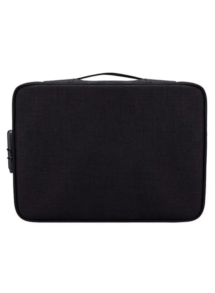 Multi-Layer Document Storage Bag With Password Lock Black