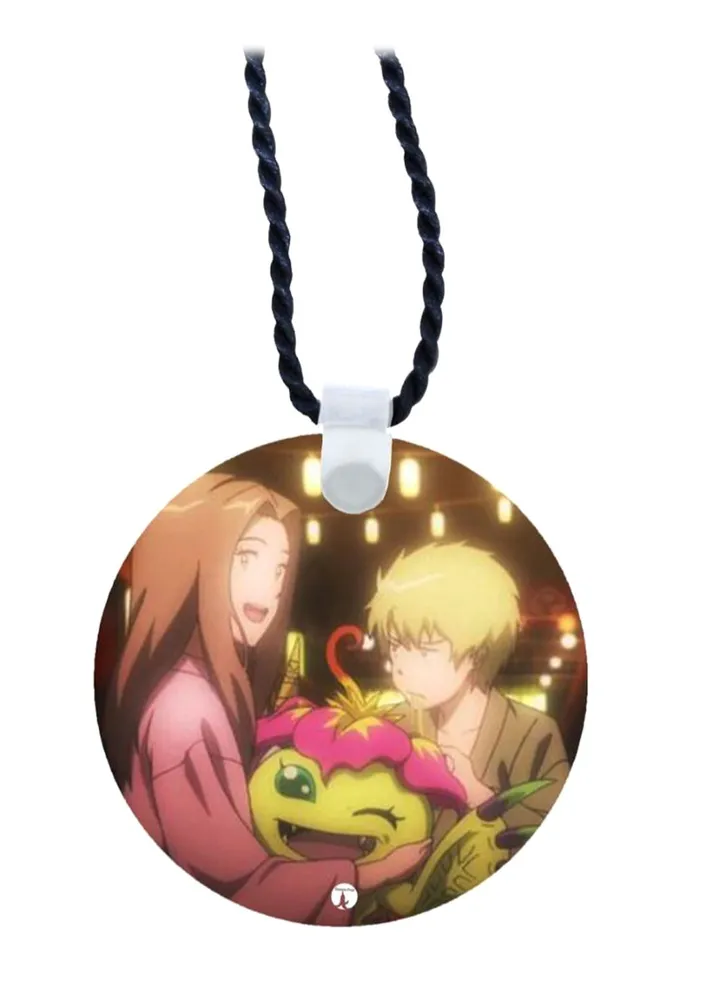 Wooden Anime Digimon Pendant Necklace