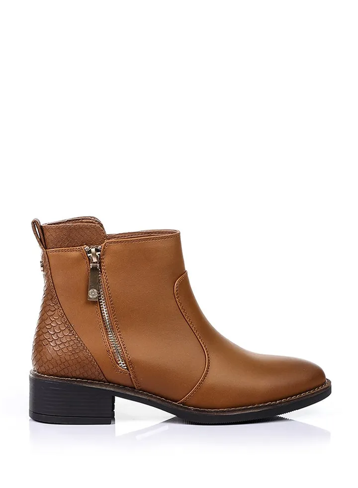 Women's side zipper ankle boots