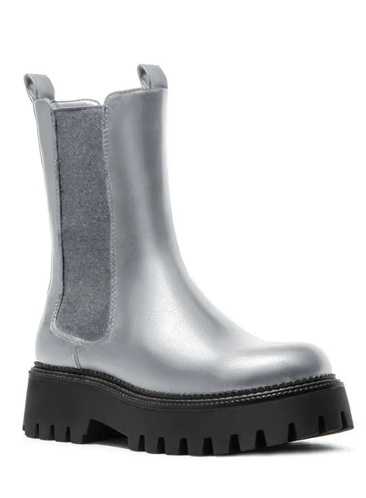 BOTA SLIP-ON SILVER BOOTS HANDMADE FOR WOMEN