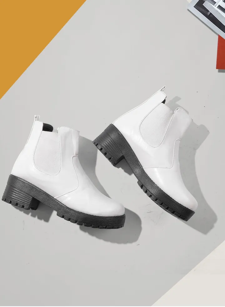 Uncle Leather Elegant Boot 2-White