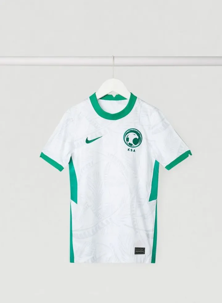 Saudi Arabia Stadium Jersey T-Shirt White/Wolf Grey/Lucid Green
