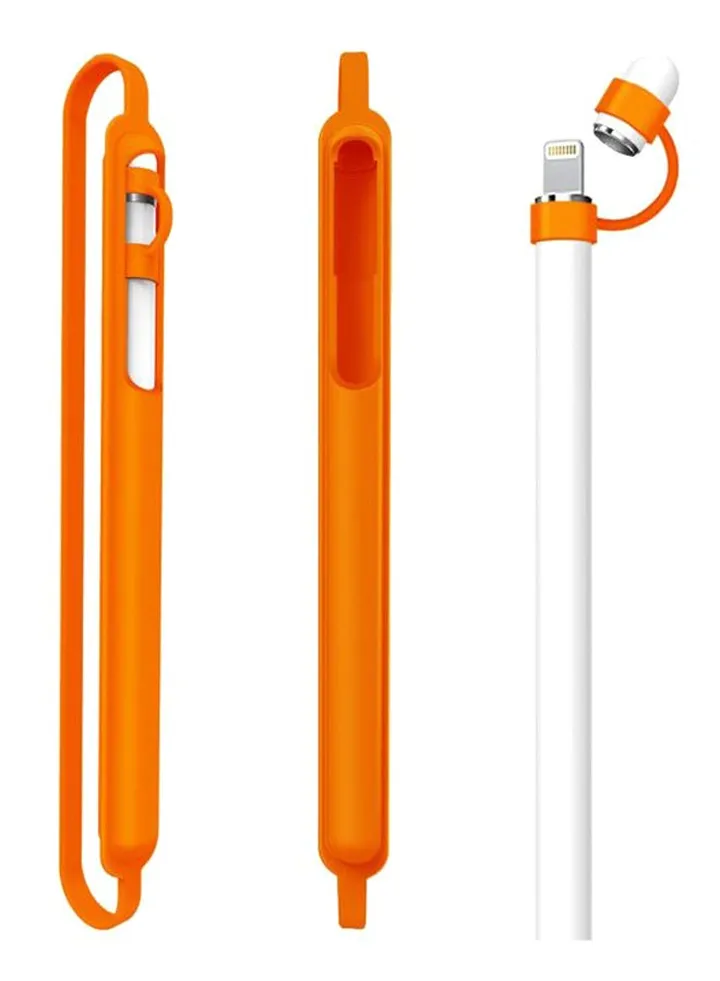 Protective Cap Holder Sleeve Cover For Apple Pencil Orange