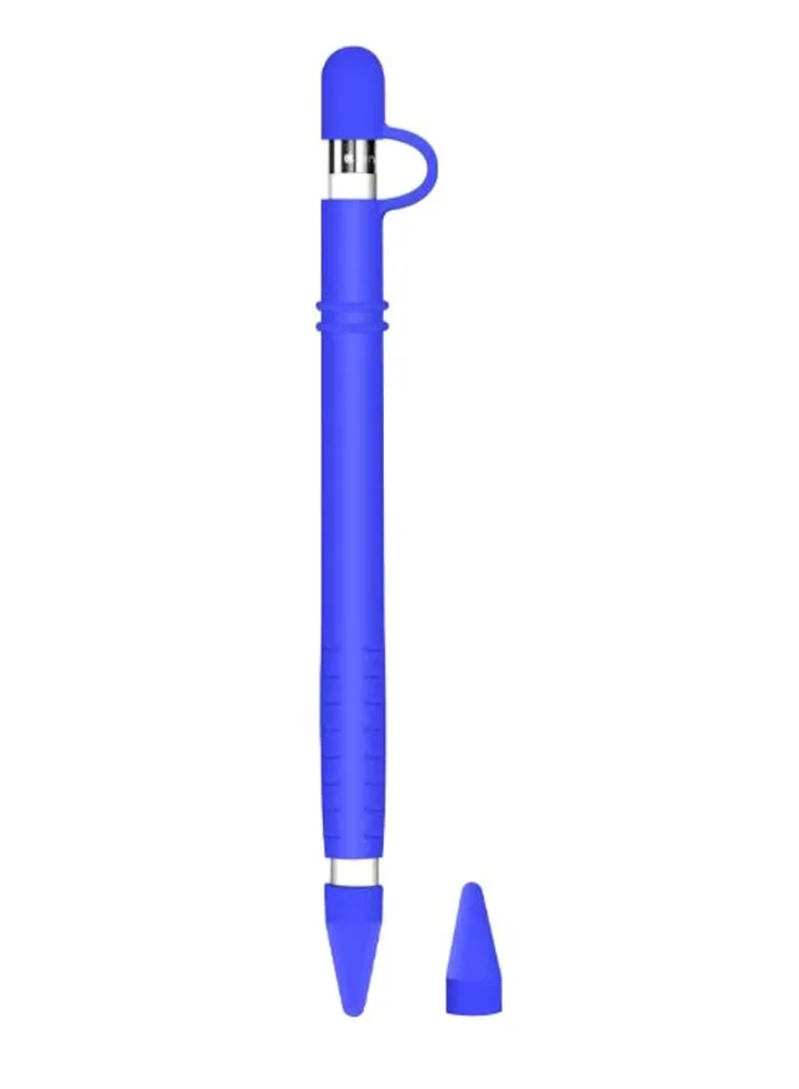 Sleeve Case Cover With Charging Cap Holder For Apple Pencil Blue
