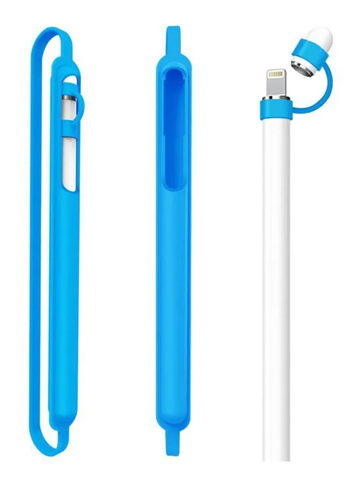 Protective Cap Holder Sleeve Cover For Apple Pencil Blue