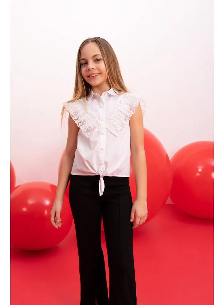 Girl Regular Fit Woven Short Sleeve Shirt