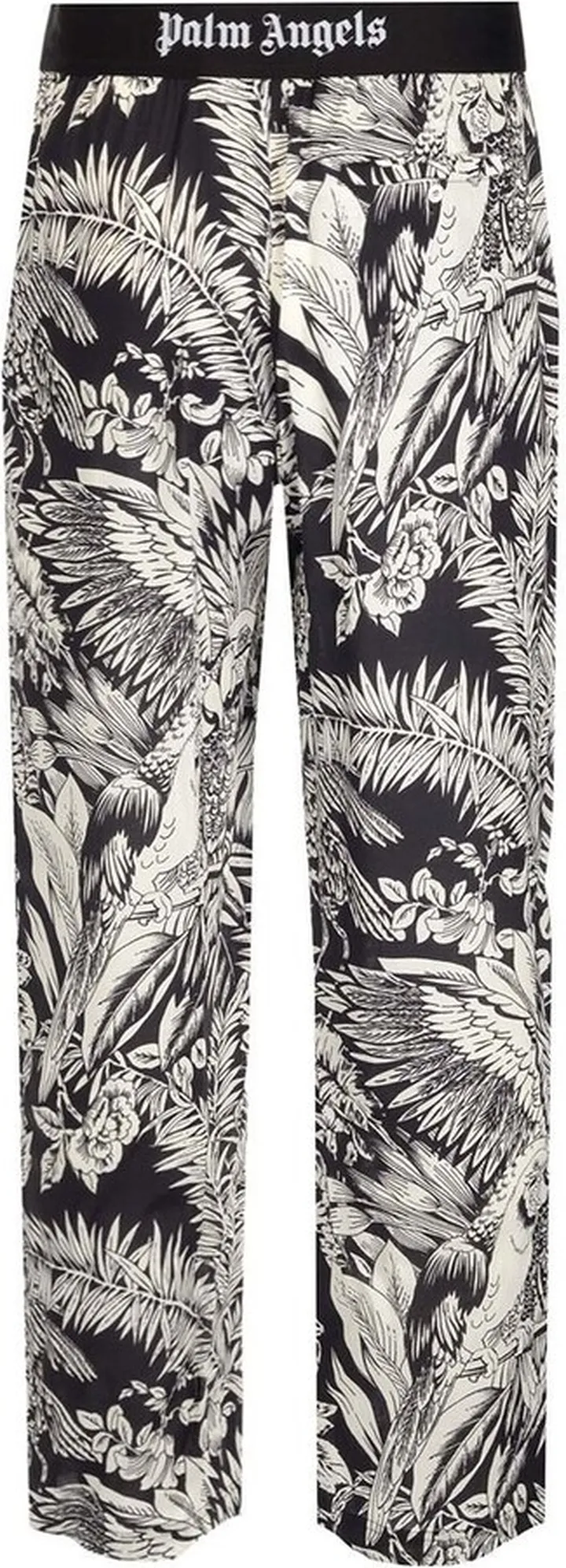 Palm Angels Logo Waistband Jungle Parrots-Print Track Pants