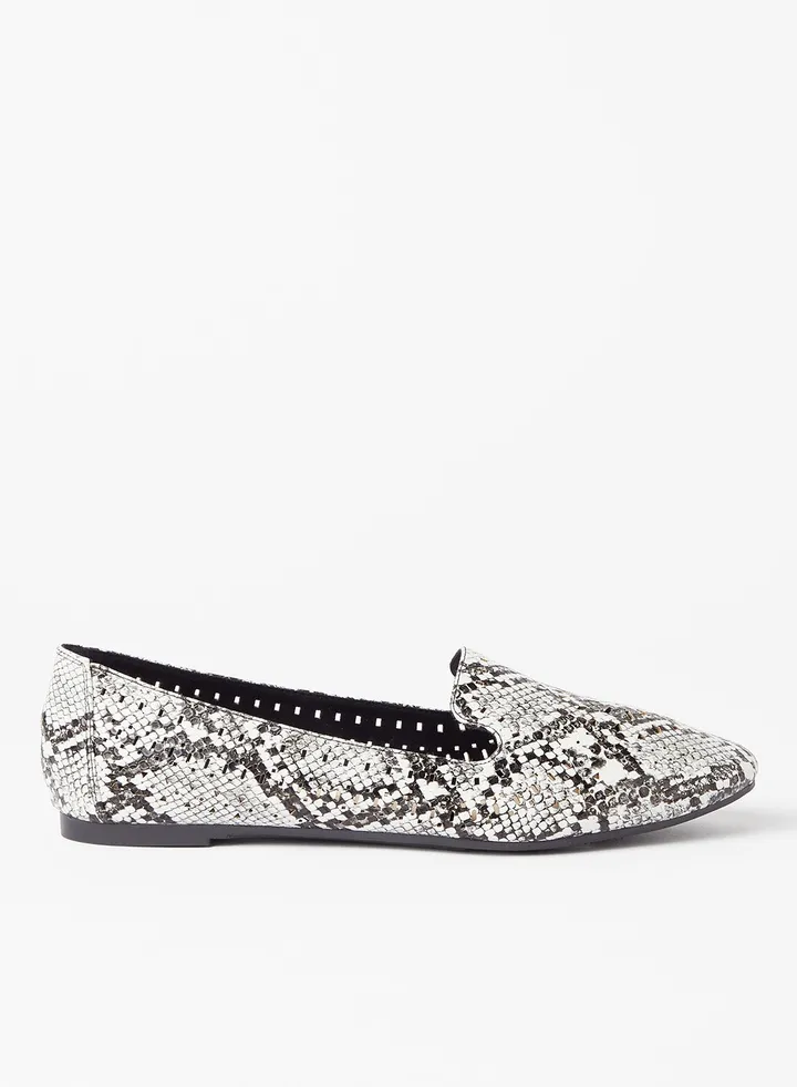 Animal Printed Loafers Black/White