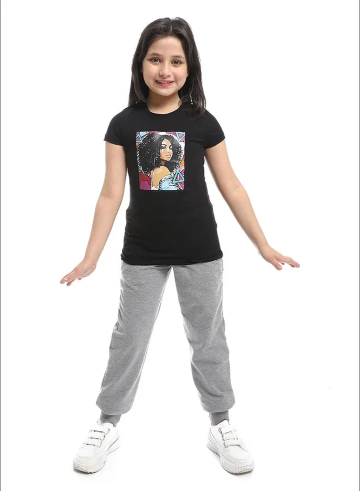 Printed Black Girls Tees_Black