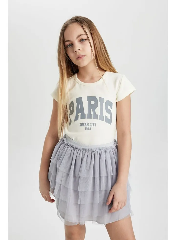 Girl Slim Fit Knitted Short Sleeve Body